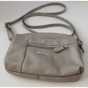 MultiSac Purse Faux Leather Grey Crossbody Pockets Small Shoulder